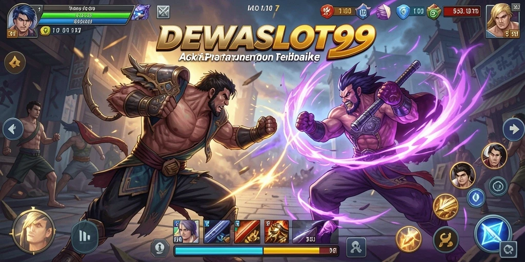 Gameplay seru dan intens di DEWASLOT99 dengan karakter bertarung yang dinamis.