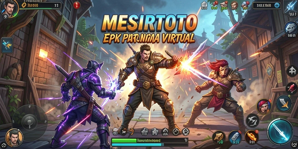 Tampilan gameplay seru dari MESIRTOTO dalam pertarungan melawan karakter lain.
