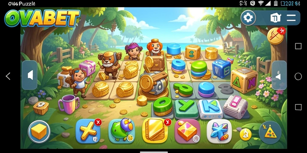 Tampilan gameplay OVABET yang seru dalam menyelesaikan teka-teki.