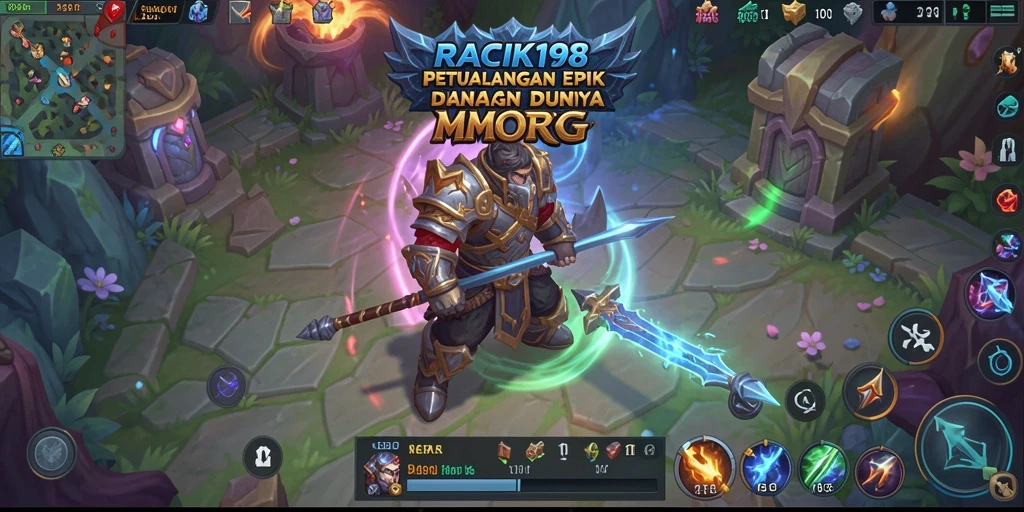 Screenshot menunjukkan aksi petualangan seru di RACIK198 dengan gameplay MMORPG yang mendebarkan.