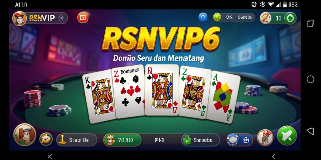 Screenshot RSNVIP6 menampilkan gameplay seru permainan Domino.